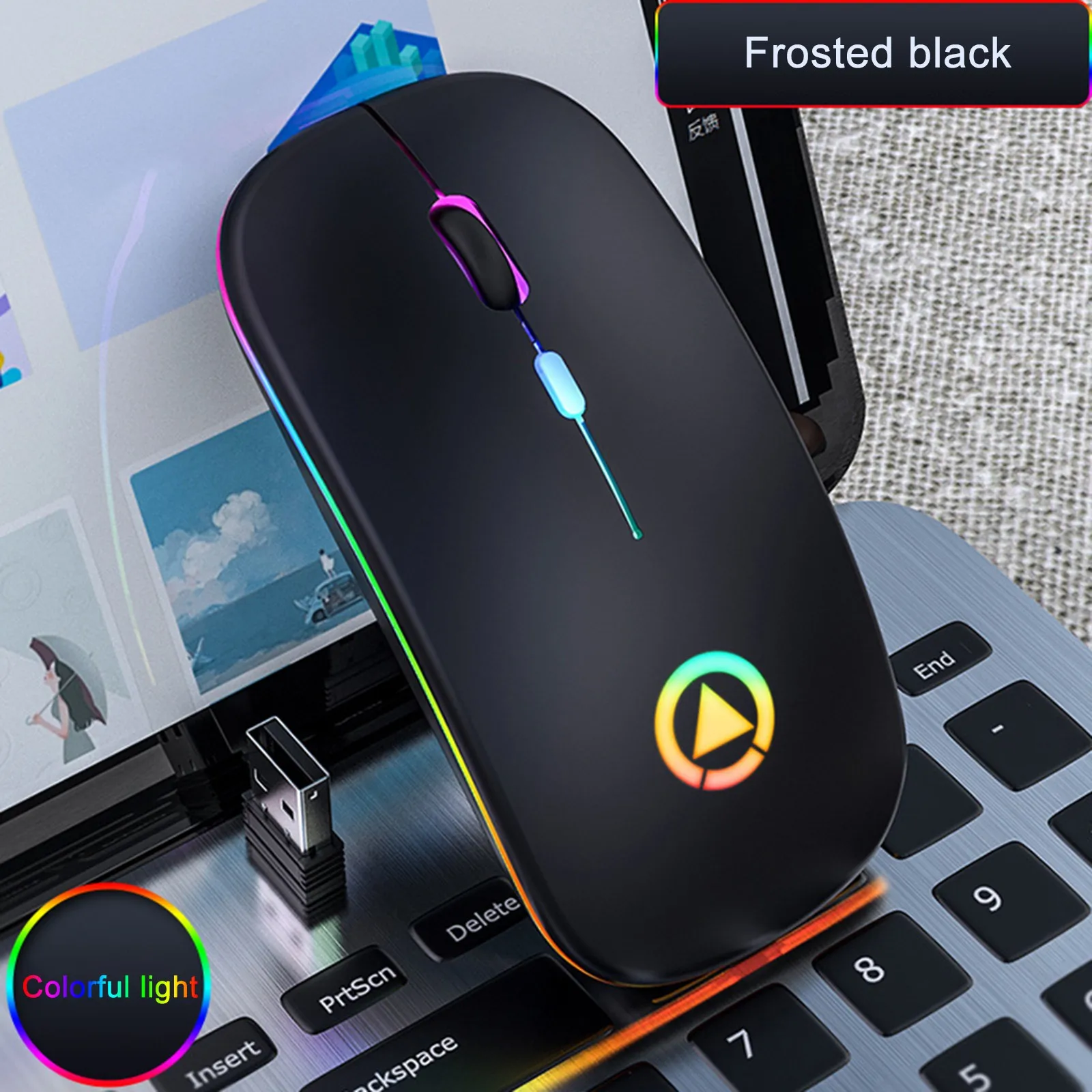 Ratón inalámbrico de 2,4 GHz ratón de ordenador jugador PC silenciosa Mause recargable ergonómico ratones LED mudo ratón de juegos para PC portátil