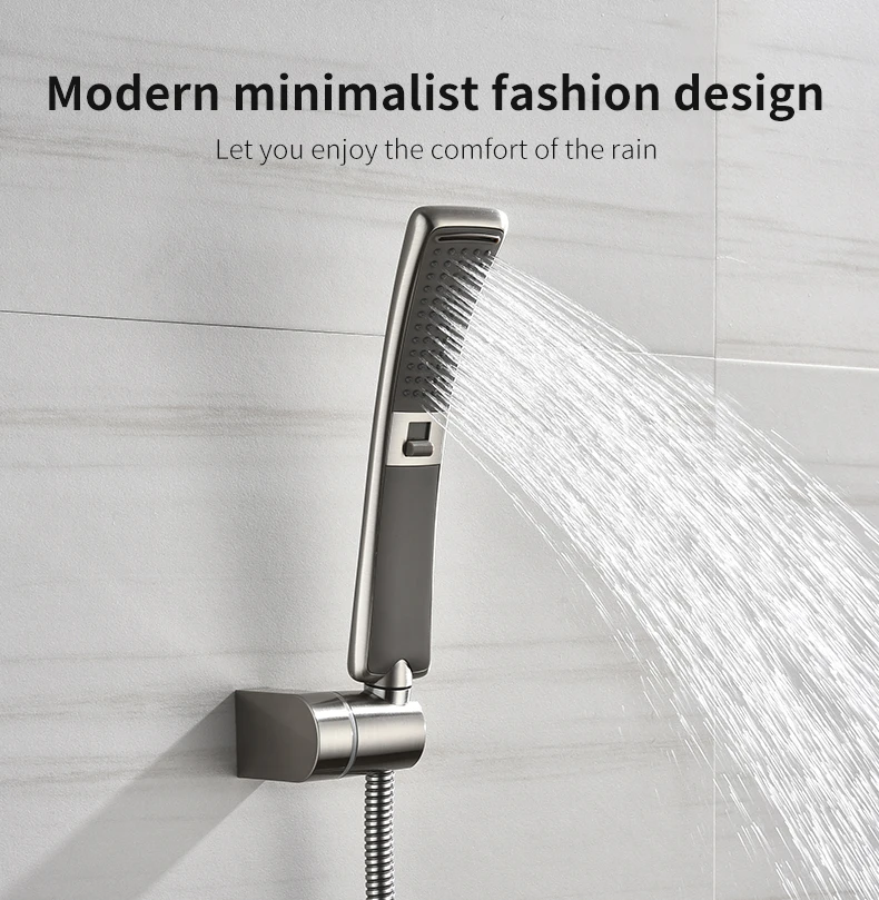 níquel escovado handheld chuveiro do banheiro função de alta pressão chuveiro chuva pulverizador conjunto água poupança cachoeira chuveiro