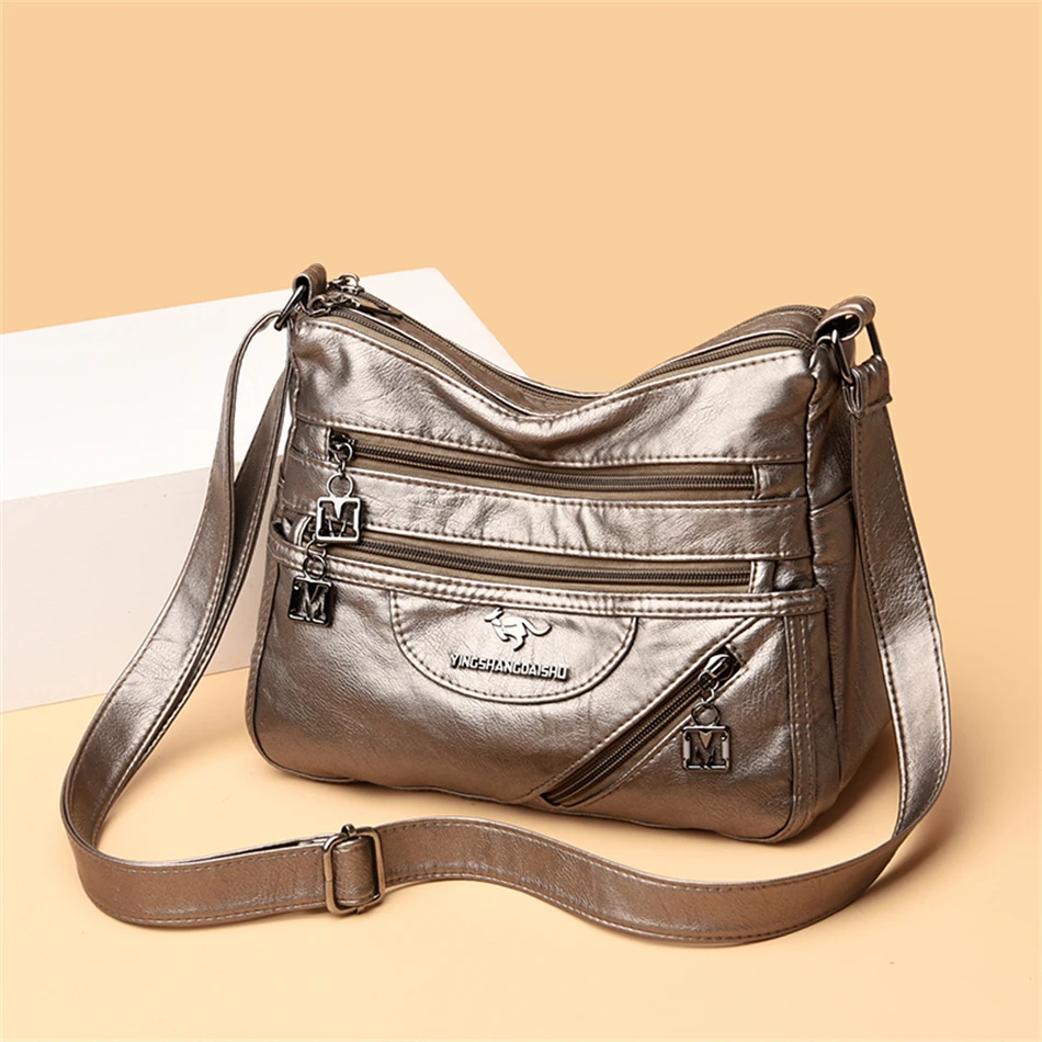 High Quality Soft Leather Luxury Purses and Handbags Women Bags Designer Multi-pocket Crossbody Shoulder Bags for Women 2021 Sac