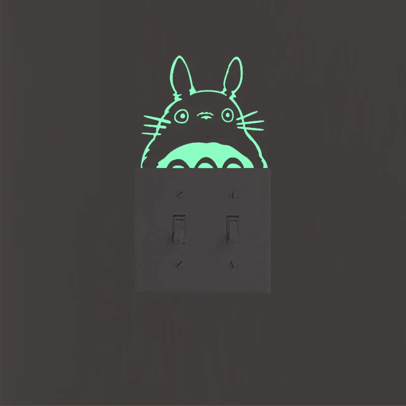 green light 07 Творческий мультфильм DIY светящиеся Тоторо 3d наклейки на стену для детей комнаты гостиной украшение светится в темноте звезды домашний декор - Цвет: green light 07
