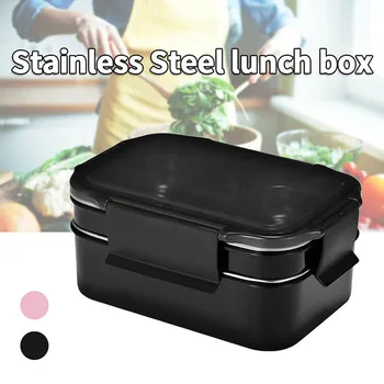 

2019 Hot 2 Layer Stainless Steel Lunch Box Bento Food Container Storage Travel Camping Office L5 #4