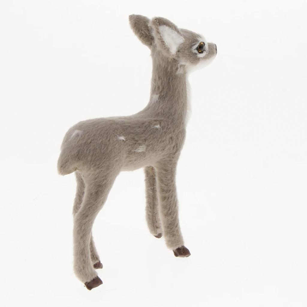 Christmas decorations standing simulation polyethylene small deer reindeer Xmas home gray