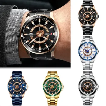 

Luxury Brand Men Military Sport Watches Men's Waterproof Quartz Wristwatch Stainless Steel Strap Calendar Luminous Watch Reloj