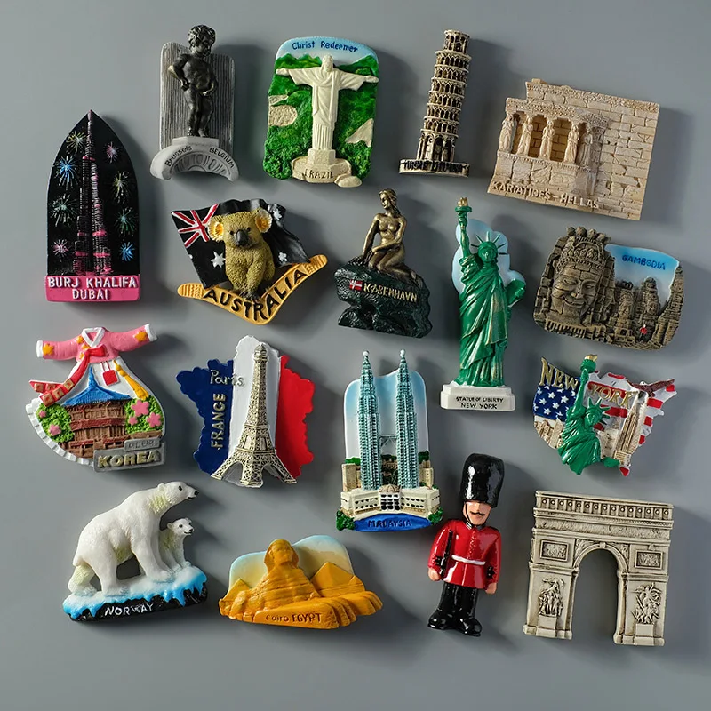 Japan USA Dubai Korea Australia Greece Cambodia Italy Dubai Norway Brazil tourism magnetic refrigerator fridge magnet souvenirs magnetic fridge magnets magnetic fridge stickers refrigerator decor