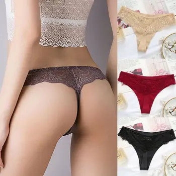 

Women Sexy Hot Lingerie Thongs G-string Lace Leaves Brief Underwear Panties Briefs T-back Underwear