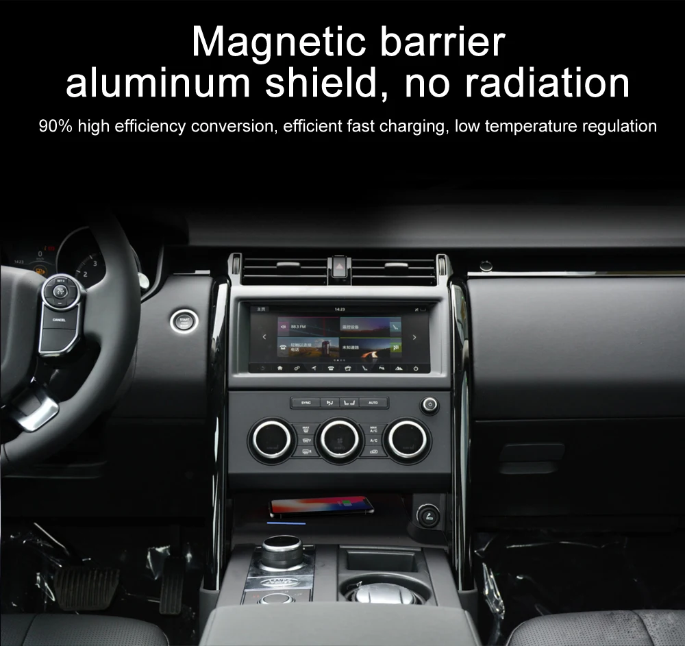 Quick Wireless Charger For Land Rover Discovery 5 2017 2018 2019 Fast Mobile Phone 10W Hidden Car Dashboard Holder Charging Pad