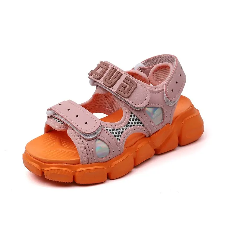 Summer Kid's Shoes Sandals Hook& Loop Round Toe Neutral Flat Heels Non-slip 921