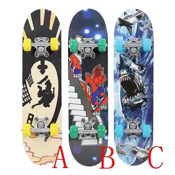 

Complete Skateboard Deck Skateboard Teenagers Single Warping Slide Longboard Maple Wood 3 Style Skate Board High Speed