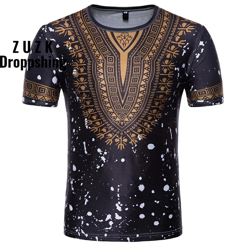 ZUZK Drop Shipping  African Style Men t shirt  Fashion  Summer Men