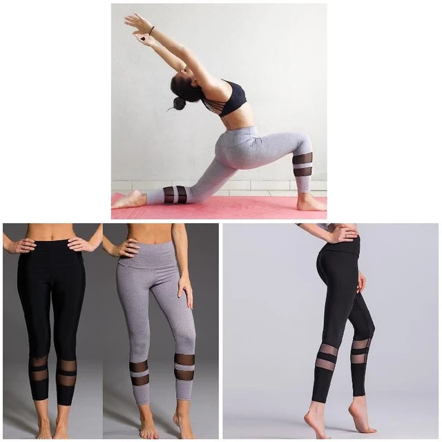 Women Leggings Quick Dry Breathable Body Shaper Mesh Splice Yoga