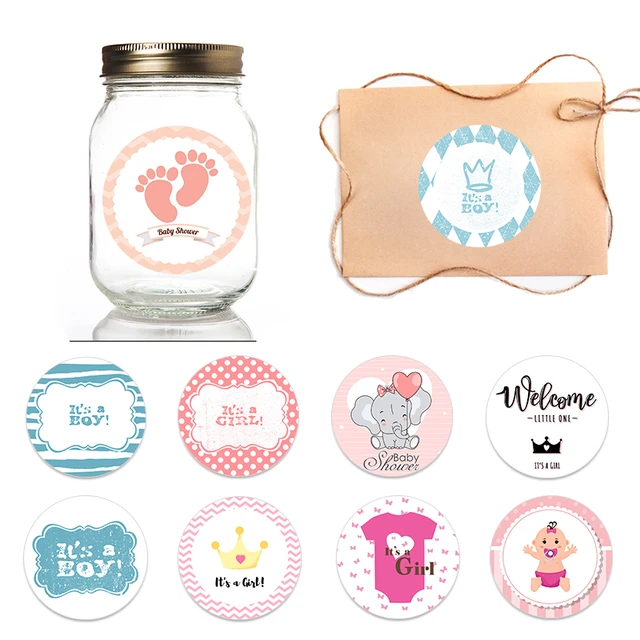 Welcome Baby Boy Stickers Labels Cute Little One Elephant Decor