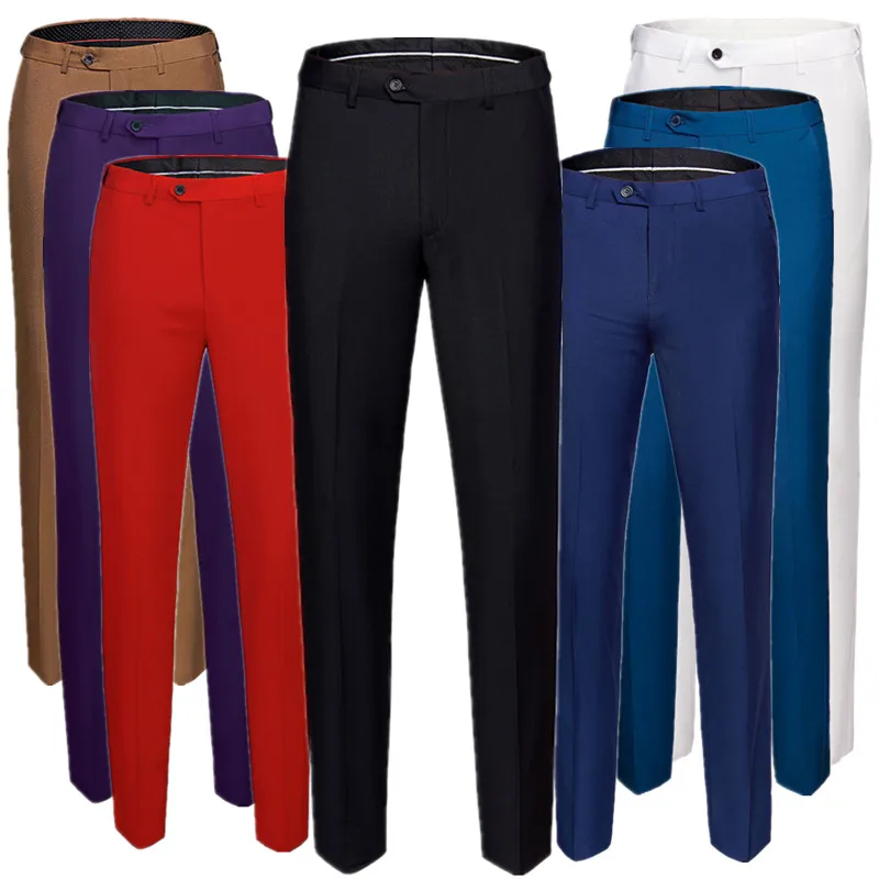 White Suit Pants Men 16 Colors Selection Wedding Party Dress Trousers Plus Size Mens Pants S-6XL Blue Red Black Pantalones Hombre suit pants,men pants