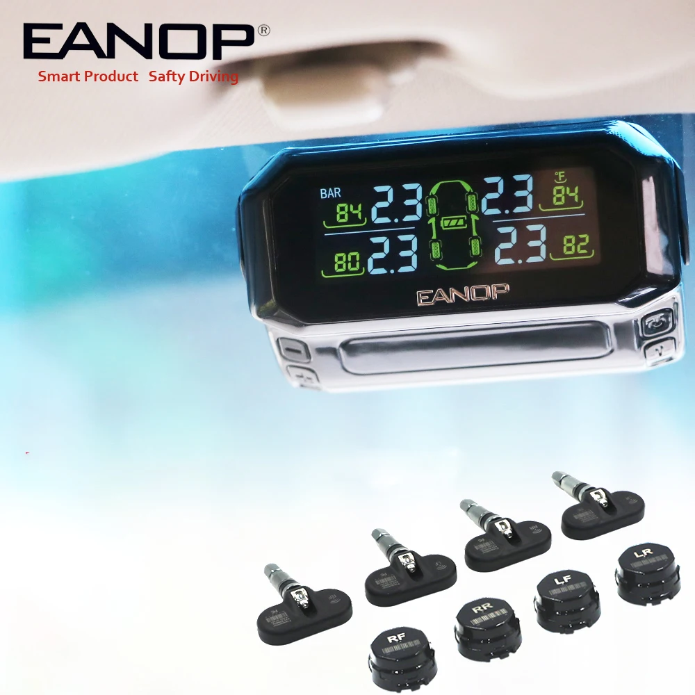  EANOP Smart TPMS USB Sistema de Monitoreo de presión de neumáticos con energía Solar alarma inalámb