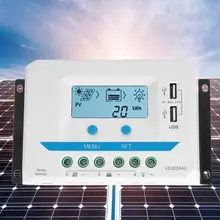 solar charger controller 10A/20A/30A Solar Charge Controller 12V/24V Auto PWM Regulator LCD Display with Dual USB Port solar easun power 10a solar charge controller 12v 24v pwm solar charge controller lcd usb 5v solar regulator voltage regulator