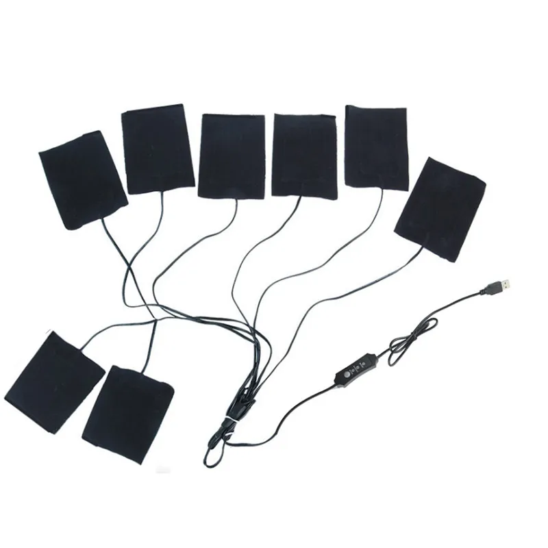 5 в электрический нагревательный лист с 3 передачами USB Заряженная одежда грелка Регулируемая температура грелка для жилета куртки - Цвет: B5