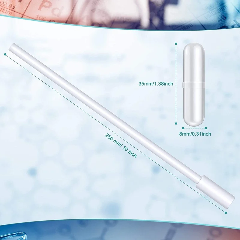 10 인치 리트리버, 35mm/ 1.38 인치 PTFE 마그네틱 교반기 믹서 Stir bar와 10 조각 PTFE 마그네틱 Stir 바