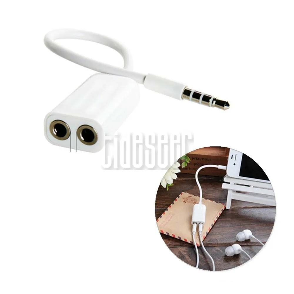 Audio Splitter Cable 3 5mm 1 Male to 2 Dual Female Aux Cord For Headset Earphone Headphone MP3 4 Stereo Plug Adapter 2000pcs