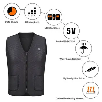 

Unisex Electric Heating Sleeveless Vest Heated Cloth Jacket USB Thermal Clothing