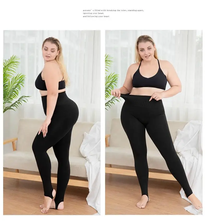 6XL осень зима женские Большие размеры леггинсы со штрипками повседневные с высокой талией хлопковые теплые обтягивающие брюки стрейч большого размера бесшовные легинсы