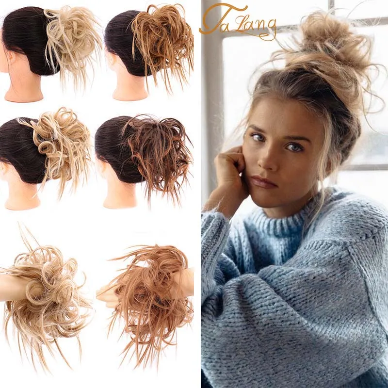 TALANG Messy Scrunchie Chignon волосы пучок прямой эластичный пояс шиньон для создания