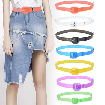 

Belts for Women Men Ladies Waist Body Wide Clear Heart Shape Belts ремень Transparent Candy Color cinturon mujer Accessories