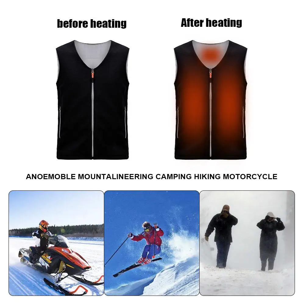 Умный жилет с подогревом для мужчин, теплый хлопковый жилет с подогревом, перезаряжаемый жилет для спорта на открытом воздухе, катания на лыжах