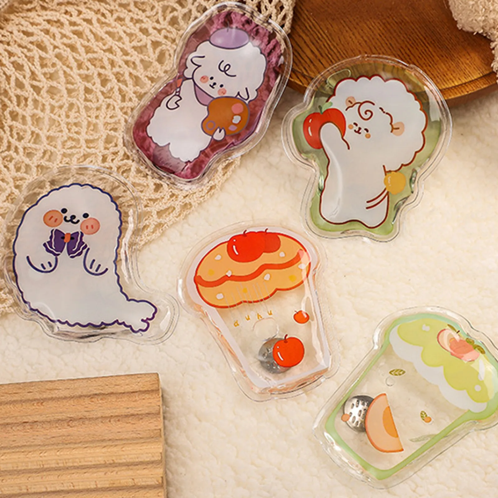 1PC 50ML Mini Winter Reusable Gel Hand Warmer Cute Cartoon Instant Self Heating Pack Warmer Portable Hand Heat Pack