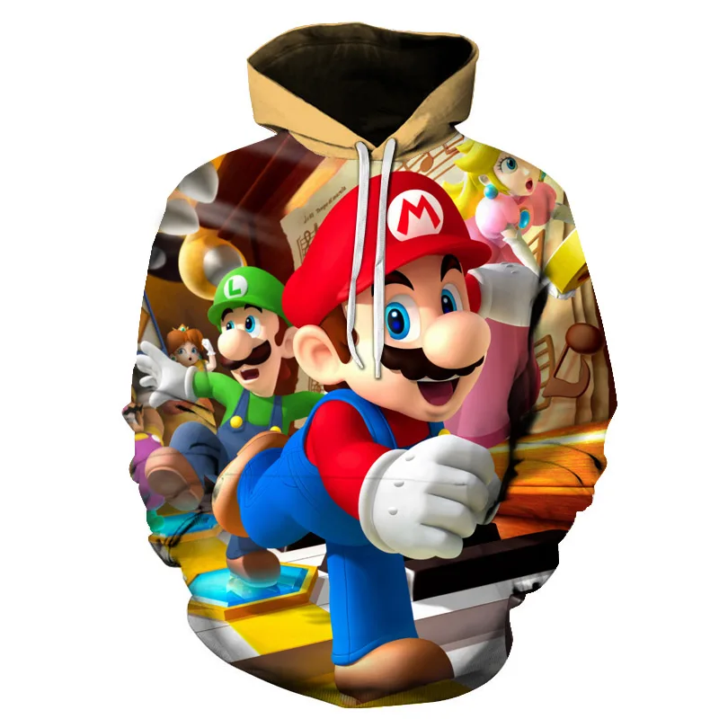 

2019 Autumn New Fashion 3d Hoodies Cartoon Super Mario 3D print Hooded Sweatshirt Funny Drugs casual Pullovers 3D Jacket Coat