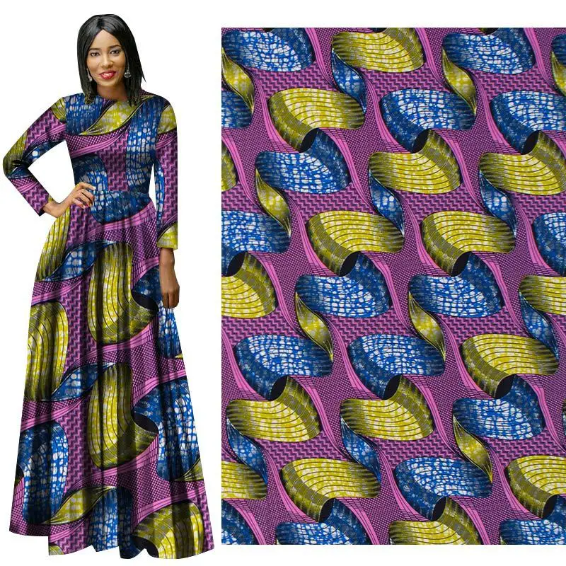 Фиолетовая африканская печатная настоящая ткань из восковой ткани для свадьбы 6 ярдов DIY швейное платье Материал голландский воск настоящая восковая ткань
