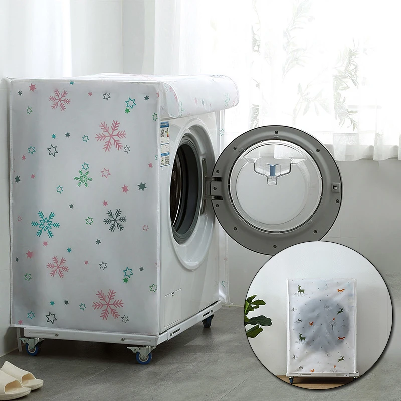 Washing Machine Protective Covers Top/Front Road Printing PEVA