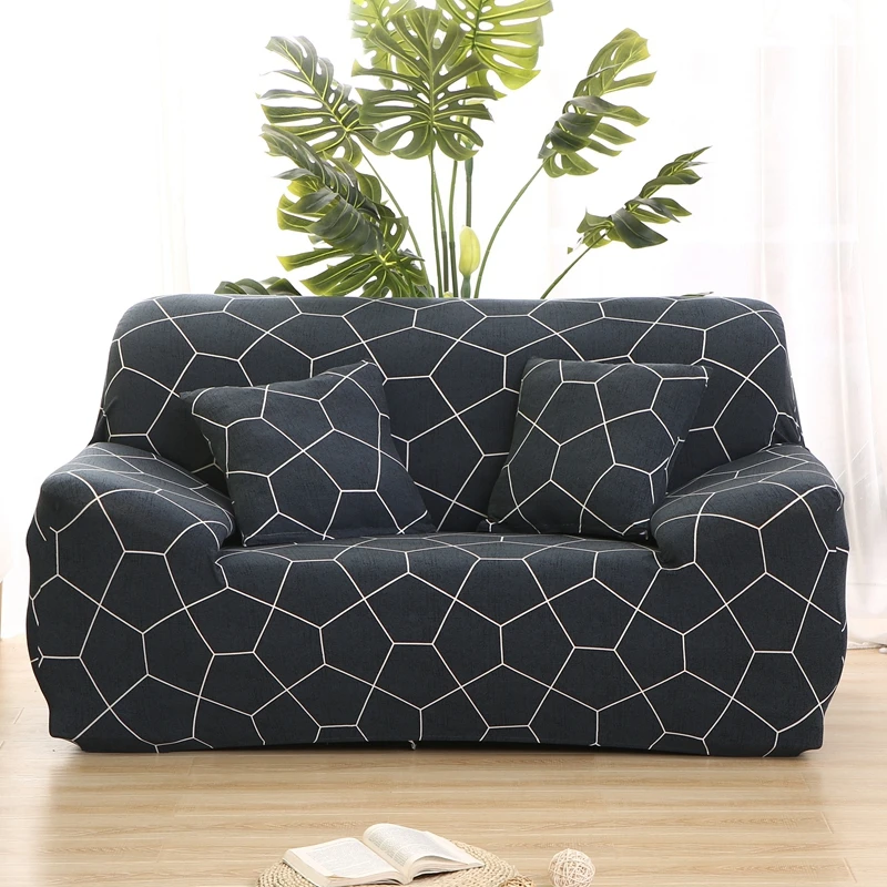

Black Plaid Elastic Cover for Sofa Living Room Couch Cover Sectional Sofa Slipcover Armchair Cover Spandex Sofa Cover Stretch