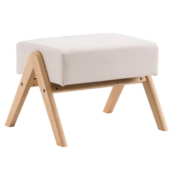 

Multipurpose Rocking Leisure Chair Footrest Stool Ottoman Modern Nordic A-Type Beige 50x25x40CM Easy Assemble[US-Stock]