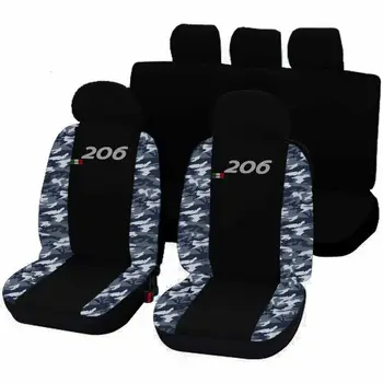 

COPRISEDILI AUTO PEUGEOT 206 FODERE BICOLORE NERO - MIMETICO BLU