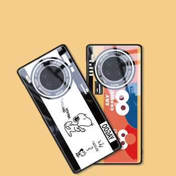 

For Huawei Mate 30 Pro Case Original Clear Mirror Mofi mate30pro Cases Cover for huawei Mate30 case Snoopy glass shell