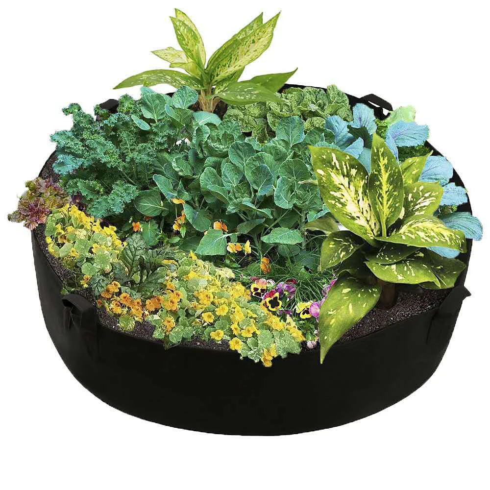 Vegetable box nursery farm production planting bag round elevated plant bed garden flower stand breathable felt fabric | Дом и сад