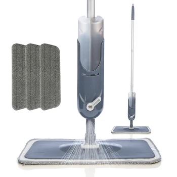 

Microfiber Spray Mop Floor With Double Bottle And Stainless Steel Handle Repalcement Polyester Microfiber Pad For Home Kitchen