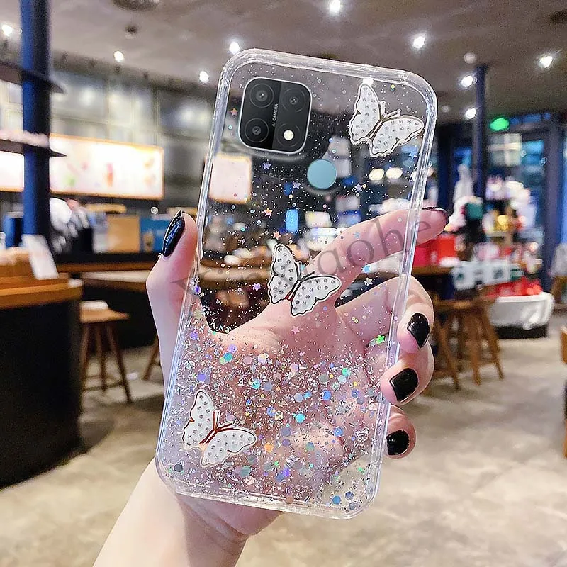 Glitter Oppo A15 Phone Cover For Girl Glitter Oppo Mobile Cover