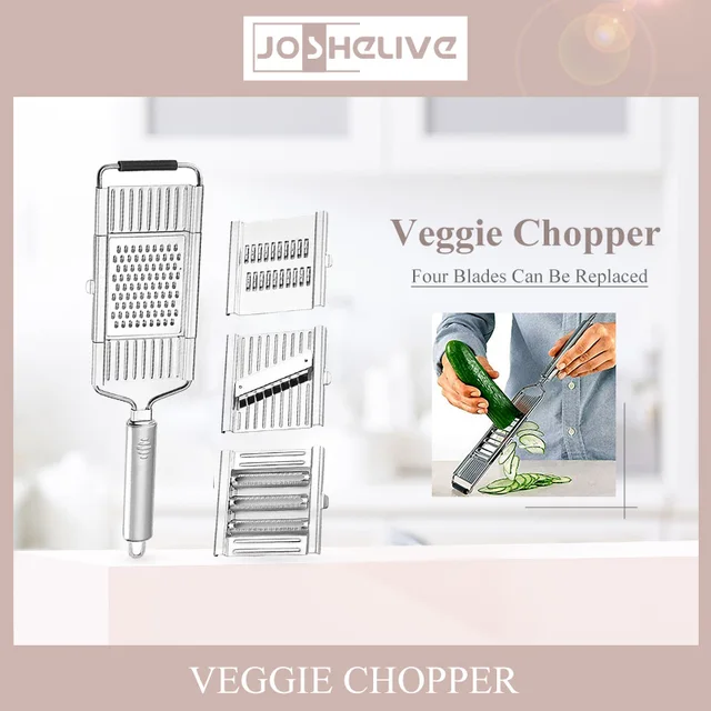 Multipurpose Vegetable Slicer, Stainless Steel Interchangeable Blades,  Multi Purpose Veggie Grater Cutter Shredder Mandoline Chopper Julienne  Peeler Dicer, Cuts Cabbage Cheese Vegetables Fruits, Professional Handheld  Kitchen Tool, Multi-Purpose Cole