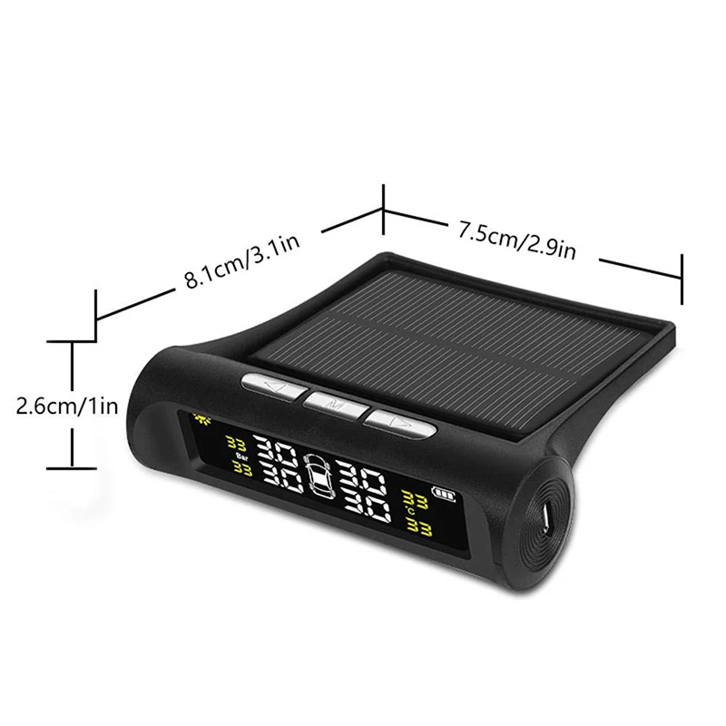 TOSPRA умный автомобиль TPMS система контроля давления в шинах Автоматическая охранная сигнализация s давление в шинах Солнечная энергия цифровой ЖК-дисплей