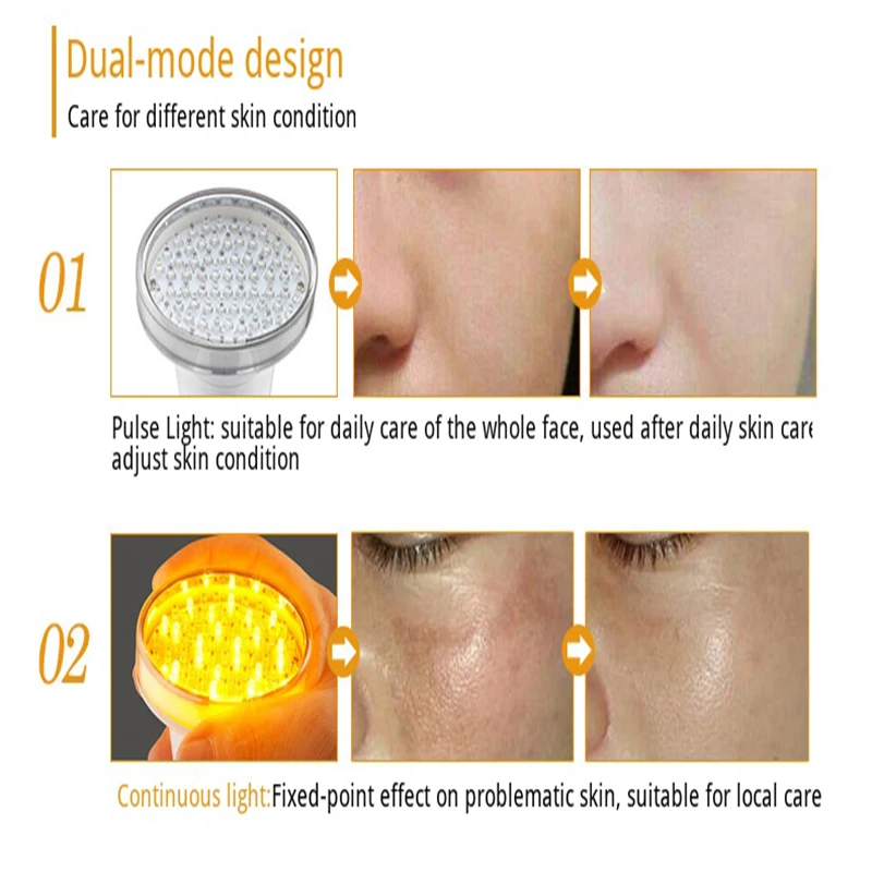 3 Color LED Photon Beauty Device Skin Rejuvenation Reduce Wrinkles Remove Freckle Introducting Port