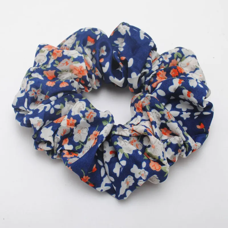 6 Pieces New Women Hair Scrunchies Girls Elastic Hair Bands Fashion Flower Print Hair Tie Gum Ponytail Hair Holders Accessories