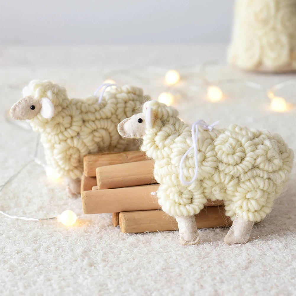 Hanging Exquisite Soft Baby Bag Charm Felted Wool Cute Toy Christmas Sheep Pendant Animal Kids Craft Gift