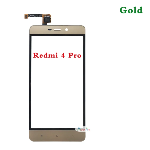 AAA высокое качество 5,0 ''для Xiaomi Redmi 4/4 Pro/4A/4X сенсорный экран дигитайзер сенсор внешняя Передняя стеклянная панель объектива - Цвет: For Redmi 4Pro Gold