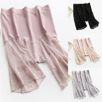 

Plus Size Shorts Under Skirt Sexy Lace Anti Chafing Thigh Safety Shorts Ladies Pants Underwear Large Size Safety Pants Women