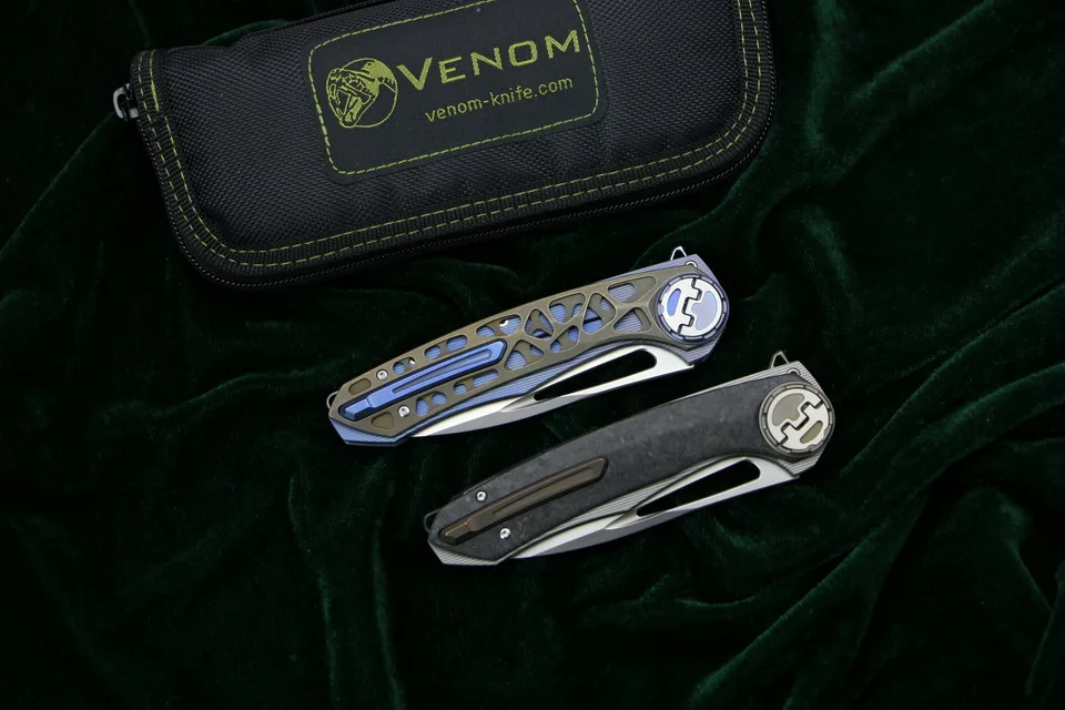 Складной нож VENOM HARPOON M390 из титановой стали для кемпинга охоты выживания