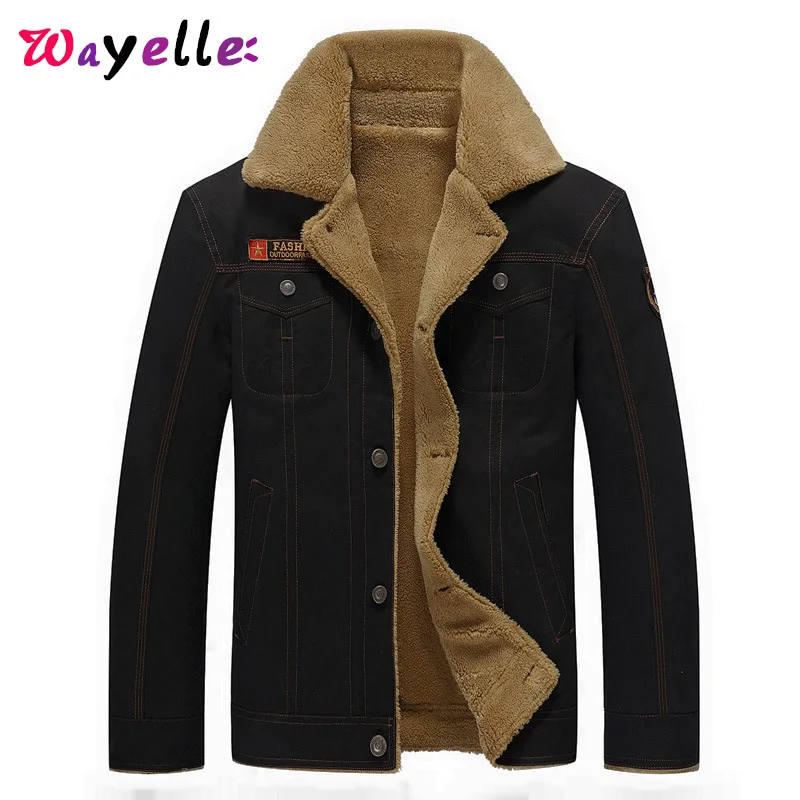 

Winter Mens Army Tactical Fleece Jacket Coats 2019 Drop Shipping Bomber Jacket Men Air Force Pilot Warm Jacket with Fur Collar