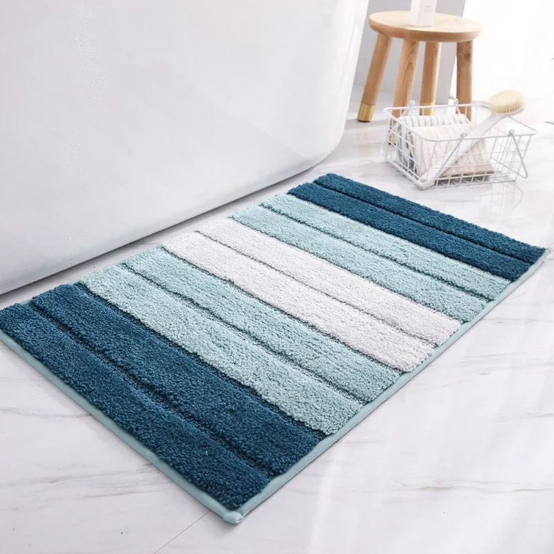Коврик для входной двери в ванную комнату, модный лаконичный абсорбирующий коврик в полоску, Противоскользящий коврик для пола, мягкая подкладка для коврика