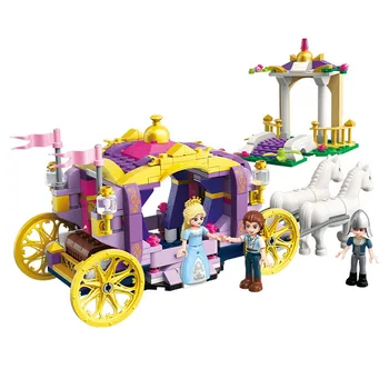 

Princess Palace Castle Carriage Building Bricks Models Girls Education DIY Toys Legoings Girl Friend Gift