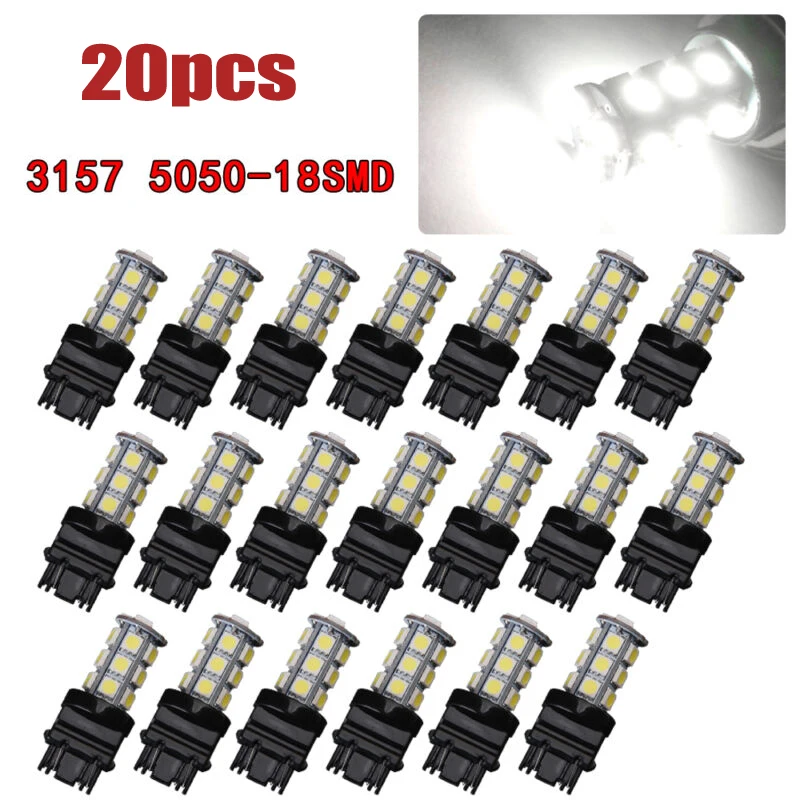 20X чистый белый(6000 K) 18SMD светодиодный Автомобильный задний стоп-светильник 3156 3057 3457
