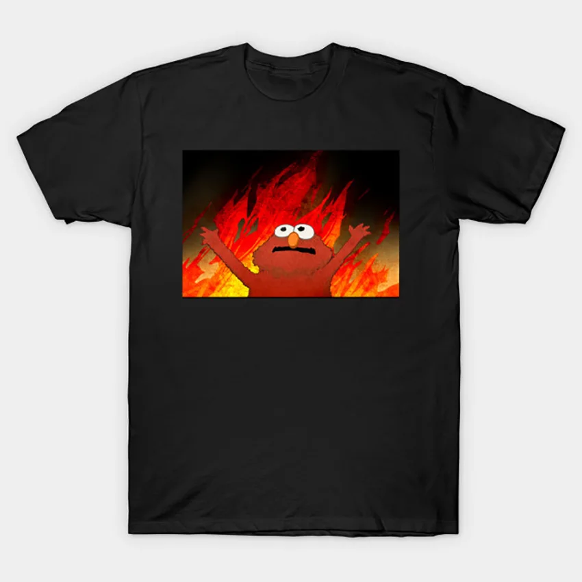 Elmos Fire футболка Elmo футболка смешная fire meme юморная шутка memes Улица Сезам elmo elmoemos fire